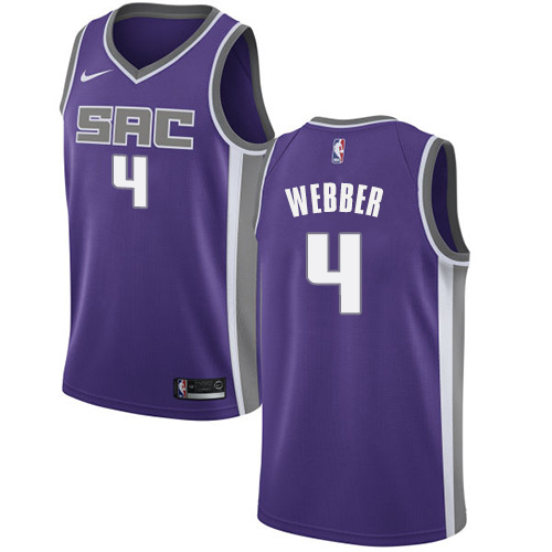 Men's Nike Sacramento Kings #4 Chris Webber Authentic Purple Road NBA Jersey - Icon Edition