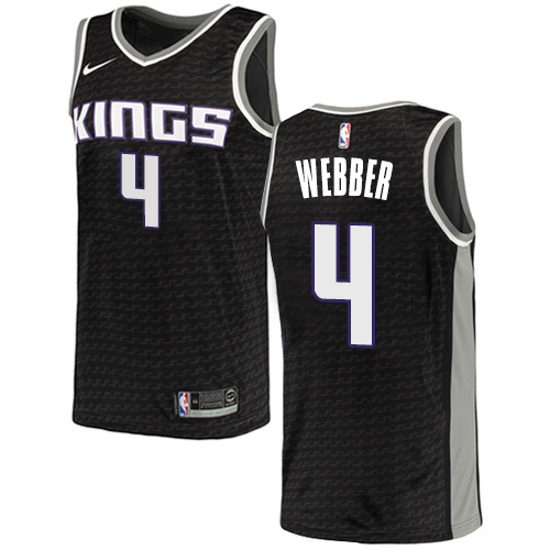 Men's Adidas Sacramento Kings #4 Chris Webber Authentic Black NBA Jersey Statement Edition