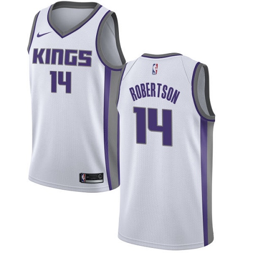 Men's Nike Sacramento Kings #14 Oscar Robertson Authentic White NBA Jersey - Association Edition