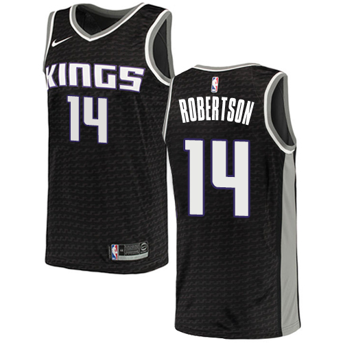 Men's Adidas Sacramento Kings #14 Oscar Robertson Authentic Black NBA Jersey Statement Edition