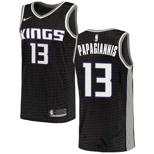Men's Adidas Sacramento Kings #13 Georgios Papagiannis Swingman Black NBA Jersey Statement Edition