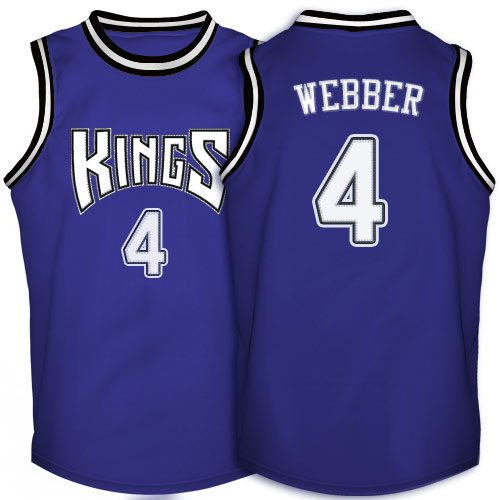 Men's Adidas Sacramento Kings #4 Chris Webber Authentic Purple Throwback NBA Jersey