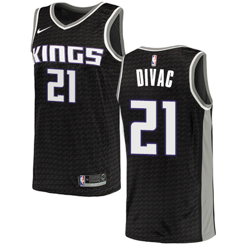 Men's Adidas Sacramento Kings #21 Vlade Divac Swingman Black NBA Jersey Statement Edition