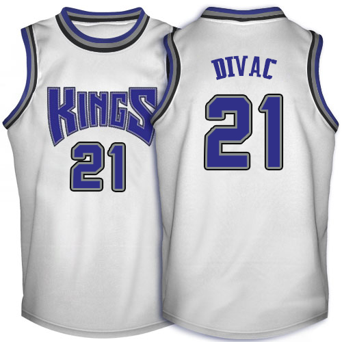 Men's Adidas Sacramento Kings #21 Vlade Divac Swingman White Throwback NBA Jersey
