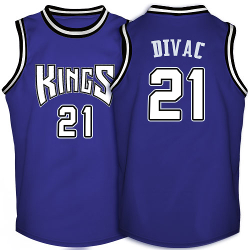 Men's Adidas Sacramento Kings #21 Vlade Divac Swingman Purple Throwback NBA Jersey