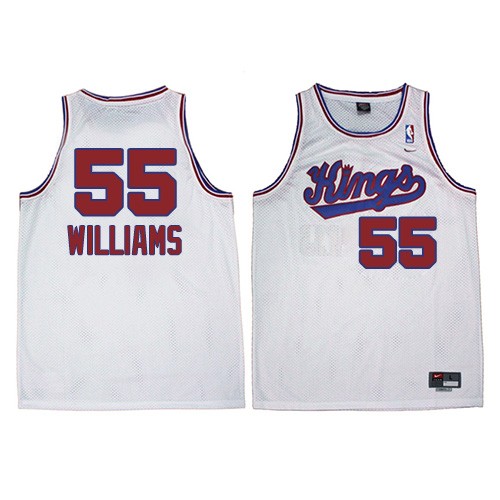 Men's Adidas Sacramento Kings #55 Jason Williams Authentic White New Throwback NBA Jersey