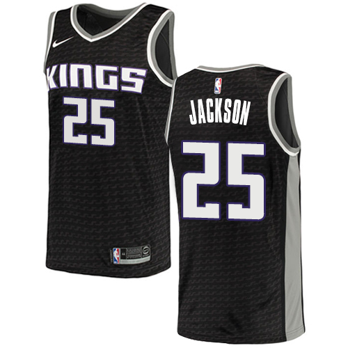 Men's Adidas Sacramento Kings #25 Justin Jackson Authentic Black NBA Jersey Statement Edition