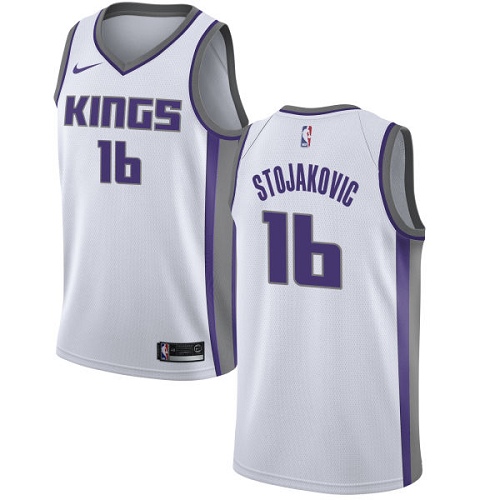Men's Nike Sacramento Kings #16 Peja Stojakovic Swingman White NBA Jersey - Association Edition