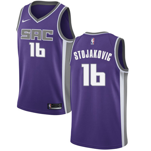 Men's Nike Sacramento Kings #16 Peja Stojakovic Swingman Purple Road NBA Jersey - Icon Edition