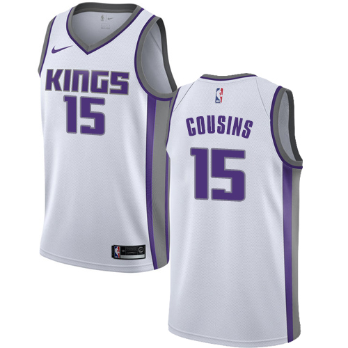 Youth Nike Sacramento Kings #15 DeMarcus Cousins Swingman White NBA Jersey - Association Edition