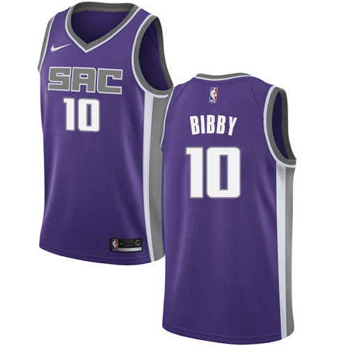 Youth Nike Sacramento Kings #10 Mike Bibby Authentic Purple Road NBA Jersey - Icon Edition