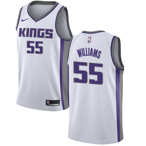Youth Nike Sacramento Kings #55 Jason Williams Authentic White NBA Jersey - Association Edition