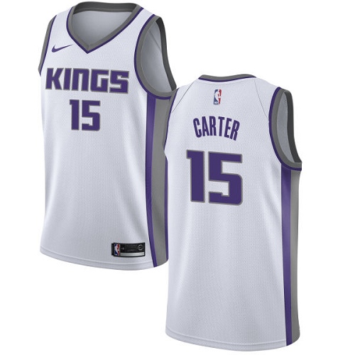 Youth Nike Sacramento Kings #15 Vince Carter Swingman White NBA Jersey - Association Edition