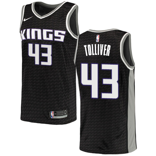 Youth Adidas Sacramento Kings #43 Anthony Tolliver Authentic Black NBA Jersey Statement Edition