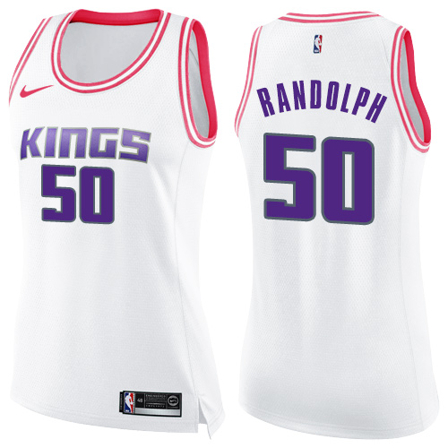 Women's Nike Sacramento Kings #50 Zach Randolph Swingman White/Pink Fashion NBA Jersey