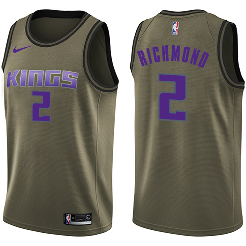Men's Nike Sacramento Kings #2 Mitch Richmond Swingman Green Salute to Service NBA Jersey