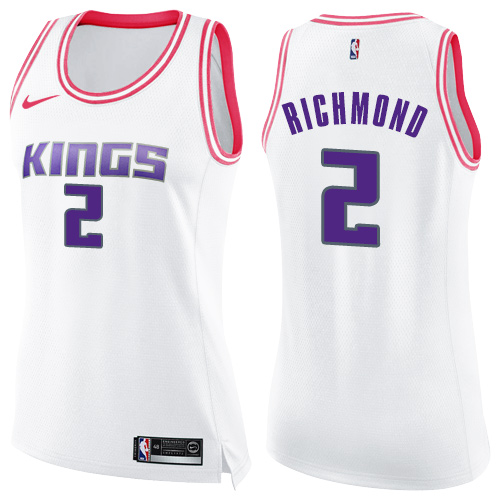 Women's Nike Sacramento Kings #2 Mitch Richmond Swingman White/Pink Fashion NBA Jersey