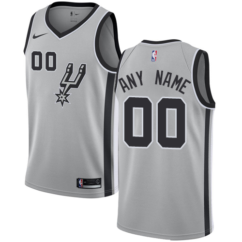 Men's Nike San Antonio Spurs Customized Authentic Silver Alternate NBA Jersey Statement Edition