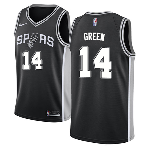 Men's Nike San Antonio Spurs #14 Danny Green Swingman Black Road NBA Jersey - Icon Edition