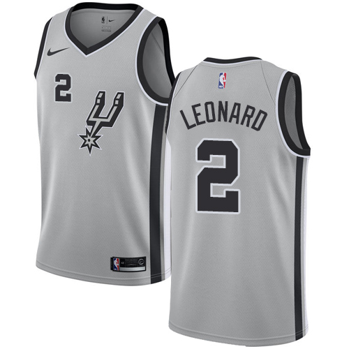 Men's Nike San Antonio Spurs #2 Kawhi Leonard Swingman Silver Alternate NBA Jersey Statement Edition