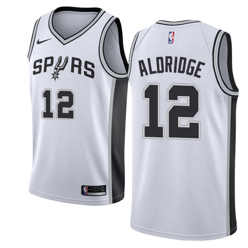 Men's Nike San Antonio Spurs #12 LaMarcus Aldridge Swingman White Home NBA Jersey - Association Edition
