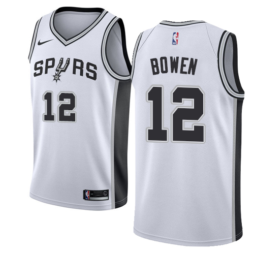 Men's Nike San Antonio Spurs #12 Bruce Bowen Authentic White Home NBA Jersey - Association Edition