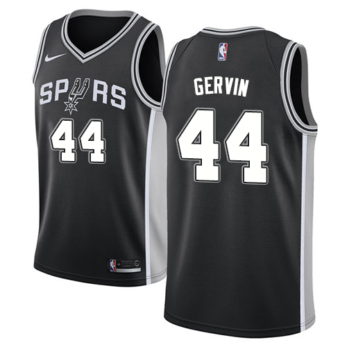 Men's Nike San Antonio Spurs #44 George Gervin Swingman Black Road NBA Jersey - Icon Edition