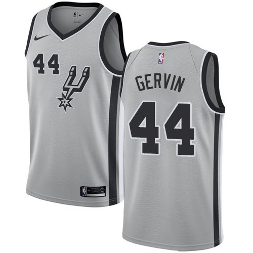 Men's Nike San Antonio Spurs #44 George Gervin Authentic Silver Alternate NBA Jersey Statement Edition