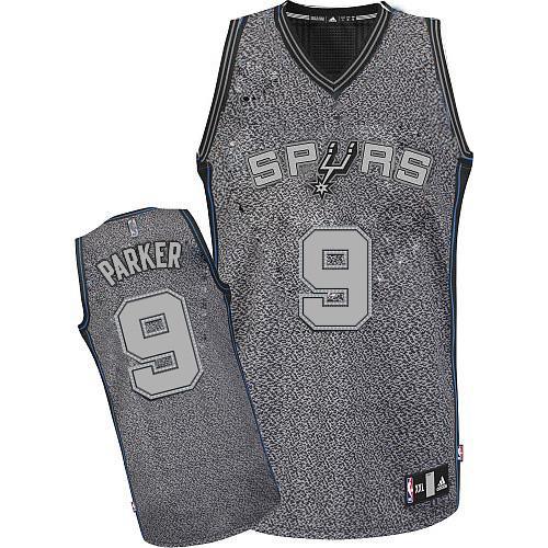Men's Adidas San Antonio Spurs #9 Tony Parker Authentic Grey Static Fashion NBA Jersey
