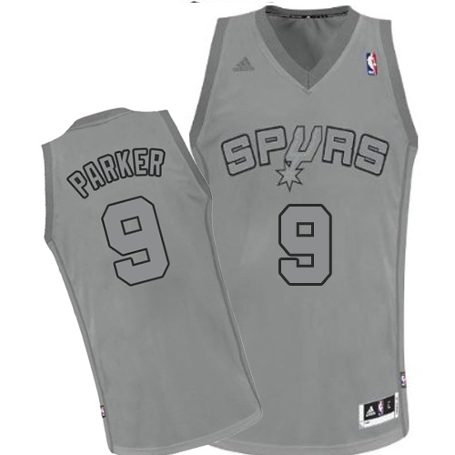 Men's Adidas San Antonio Spurs #9 Tony Parker Swingman Grey Big Color Fashion NBA Jersey
