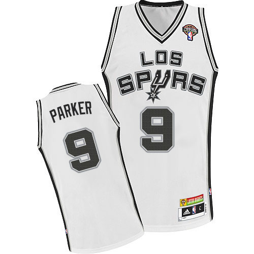 Men's Adidas San Antonio Spurs #9 Tony Parker Authentic White Latin Nights NBA Jersey