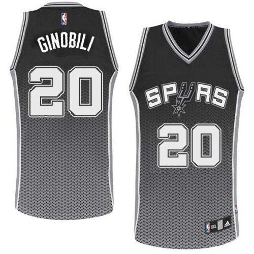 Men's Adidas San Antonio Spurs #20 Manu Ginobili Authentic Black Resonate Fashion NBA Jersey