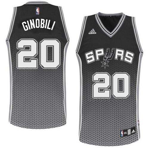 Men's Adidas San Antonio Spurs #20 Manu Ginobili Swingman Black Resonate Fashion NBA Jersey