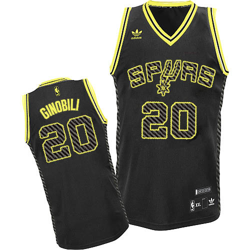 Men's Adidas San Antonio Spurs #20 Manu Ginobili Swingman Black Electricity Fashion NBA Jersey