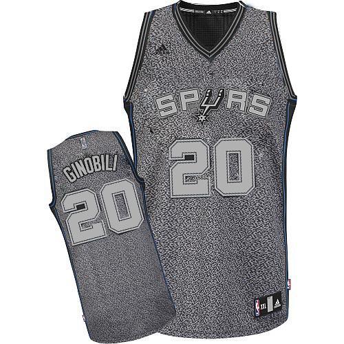 Men's Adidas San Antonio Spurs #20 Manu Ginobili Swingman Grey Static Fashion NBA Jersey