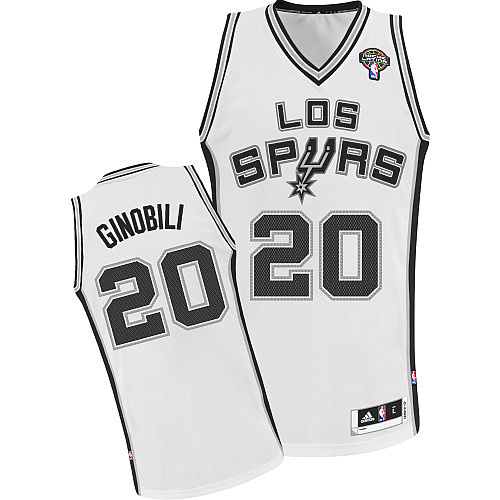 Men's Adidas San Antonio Spurs #20 Manu Ginobili Authentic White Latin Nights NBA Jersey