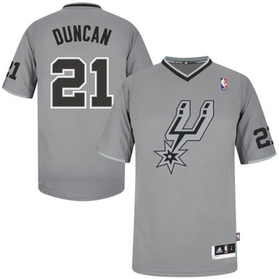 Men's Adidas San Antonio Spurs #21 Tim Duncan Authentic Grey 2013 Christmas Day NBA Jersey