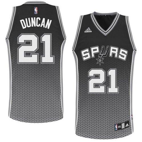 Men's Adidas San Antonio Spurs #21 Tim Duncan Swingman Black Resonate Fashion NBA Jersey