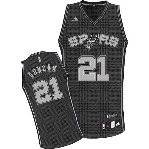 Men's Adidas San Antonio Spurs #21 Tim Duncan Swingman Black Rhythm Fashion NBA Jersey