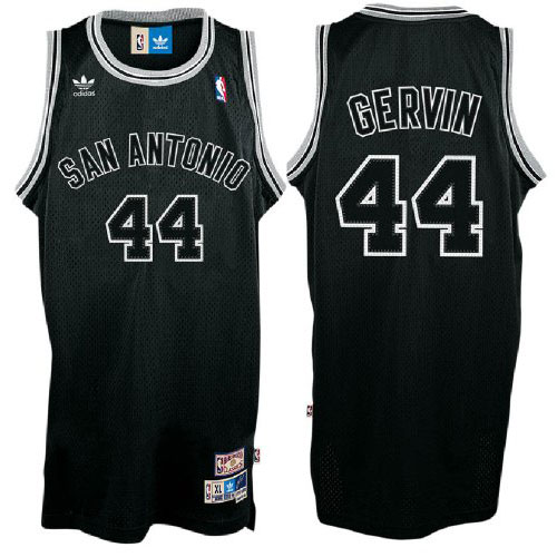 Men's Adidas San Antonio Spurs #44 George Gervin Authentic Black Shadow Throwback NBA Jersey