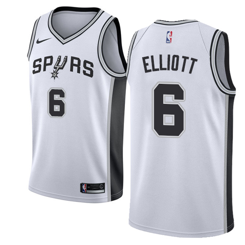 Men's Nike San Antonio Spurs #6 Sean Elliott Authentic White Home NBA Jersey - Association Edition