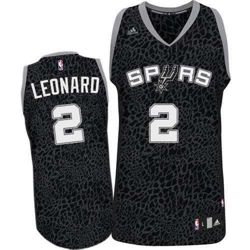 Men's Adidas San Antonio Spurs #2 Kawhi Leonard Authentic Black Crazy Light NBA Jersey