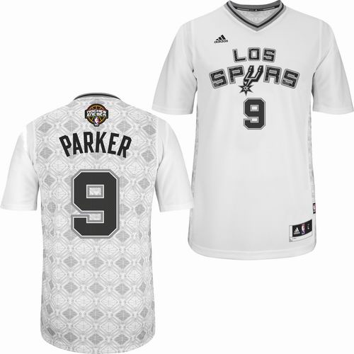 Men's Adidas San Antonio Spurs #9 Tony Parker Authentic White New Latin Nights NBA Jersey