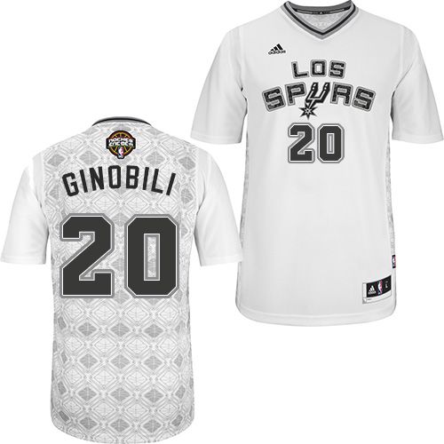 Men's Adidas San Antonio Spurs #20 Manu Ginobili Authentic White New Latin Nights NBA Jersey