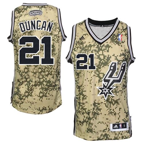 Men's Adidas San Antonio Spurs #21 Tim Duncan Authentic Camo NBA Jersey