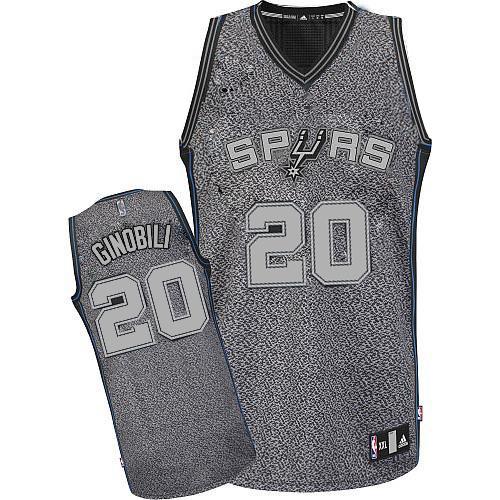 Women's Adidas San Antonio Spurs #20 Manu Ginobili Swingman Grey Static Fashion NBA Jersey