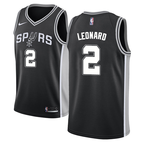 Youth Nike San Antonio Spurs #2 Kawhi Leonard Swingman Black Road NBA Jersey - Icon Edition