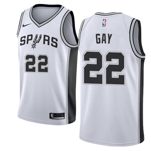 Men's Nike San Antonio Spurs #22 Rudy Gay Swingman White Home NBA Jersey - Association Edition