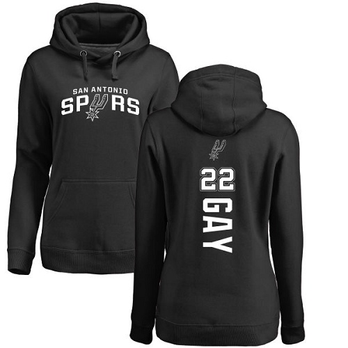 NBA Women's Nike San Antonio Spurs #22 Rudy Gay Black Backer Pullover Hoodie