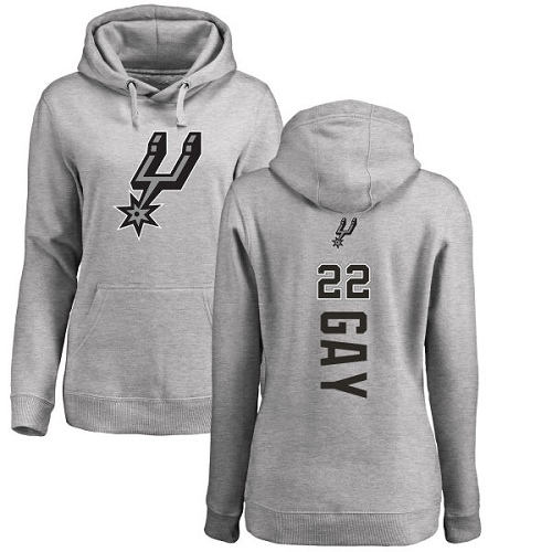 NBA Women's Nike San Antonio Spurs #22 Rudy Gay Ash Backer Pullover Hoodie